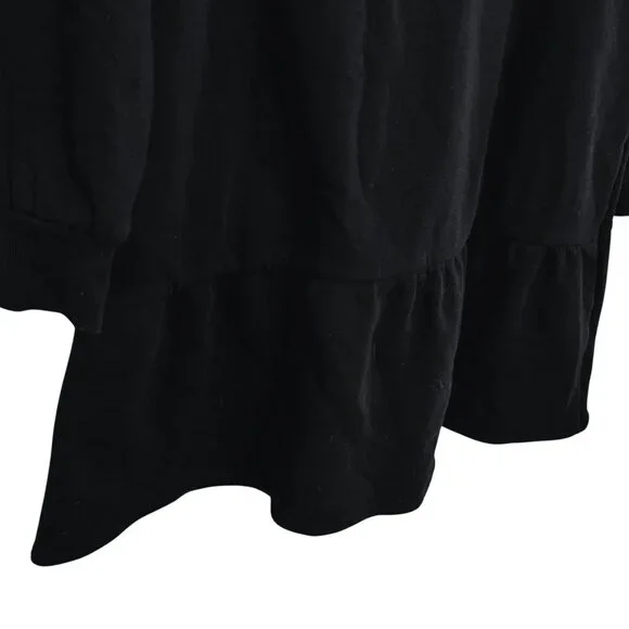 Nine West Black Long Sleeve Sweatshirt Dress with Ruffle - Size Large - Picture 8 of 10